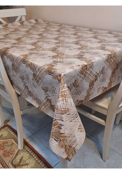 Elyaflı Pvc Masa Örtüsü Modern, Dayanıklı, Silinebilir Ve Şık Görünüm Mrl88 Kahverengi