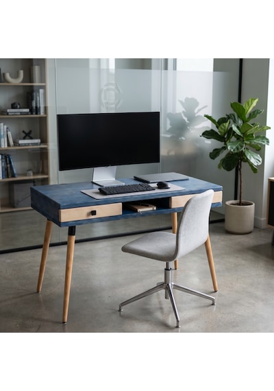 Mobenta Modest Desk: Masif Çalışma & Laptop Masası 2 Çekmece 1 Bölme - 120x60 Ig-bz Mavi-krem Mobenta Modest Desk: Masif Çalışma & Laptop Masası 2 Çekmece 1 Bölme - 120x60 Ig-bz Mavi-krem
