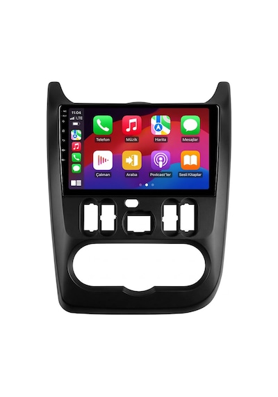 Dacia Sandero Android Siyah Multimedya 2009-2012 Carplay Android Auto Navigasyon 8gb Ram 128gb Pro 9"