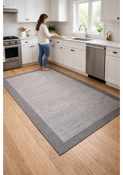 Mess Modern Dekoratif Yumuşak Dokulu Sisal Halı 3933 Gri Antrasit Çok Renkli