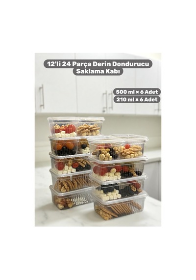 Loya 12'li 24 Parça Buzluk Saklama Kabı Seti Derin Dondurucu Organizer Şeffaf Pratik Saklama Kutusu Şeffaf - 762143783 Şeffaf Loya 12'li 24 Parça Buzluk Saklama Kabı Seti Derin Dondurucu Organizer Şeffaf Pratik Saklama Kutusu Şeffaf - 762143783 Şeffaf