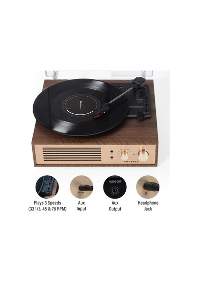 Crosley Miles Bluetooth Alıcılı Taşınabilir Plak Çalar, Pikap, Ce