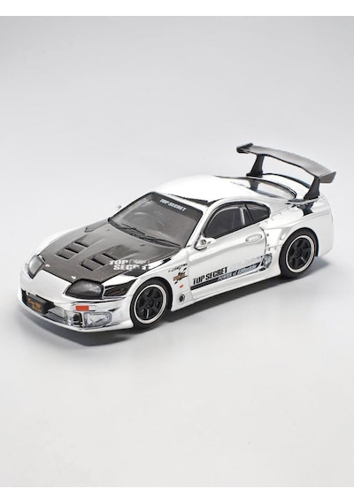 Pop Race Pr64 Toyota Supra Top Secret Gt300 White Chrome 1:64 Diecast Model Araba Sarı