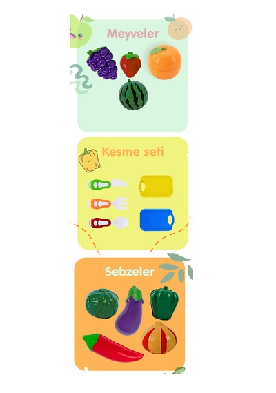 33 Parça Oyuncak Meyve Sebze Kesme Seti
