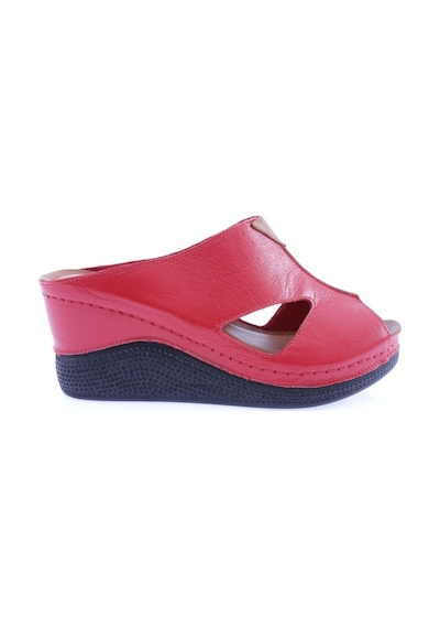 Dgn 6153 Kadin Kalin Taban Terlik 6153-2106-R11141 Kırmızı - Taba
