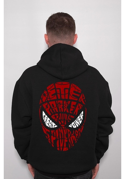 Spiderman Örümcek Adam Mask Sweatshirt Unisex Kapüşonlu Hoodie 001
