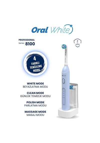Tr 4 Modlu Professional Series 8100 Şarjlı Diş Fırçası Mavi Diğer