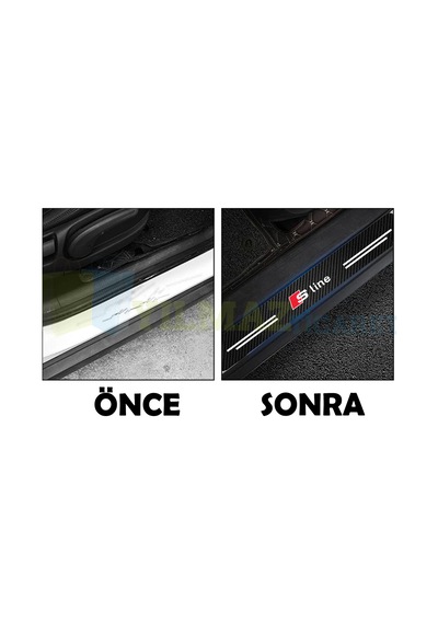 Audi S Line Karbon Kapı Eşiği Oto Sticker Araba Etiket 4 Parça