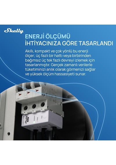 Shelly 3em-63t Gen3 Akıllı 3 Faz Enerji Ölçer