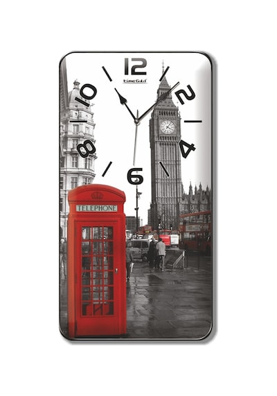 M3 Decorium Londra Saat Kulesi Kırmızı Telefon Kulübesi Manzaralı Duvar Saati Tek Renk