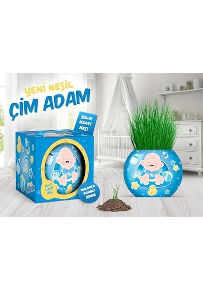 Bebek Temalı Çim Adam 6&apos Lı Set Çocuklar İçin Eğitici Ve Eğlenceli Bitki Yetiştirme Kiti