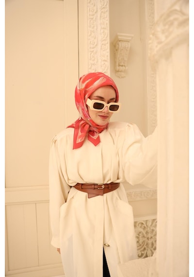 Silk Home Olinda İpek Eşarp 47001-13 Mercan, Pembe, Yanık Sarı, Mor, Sarı