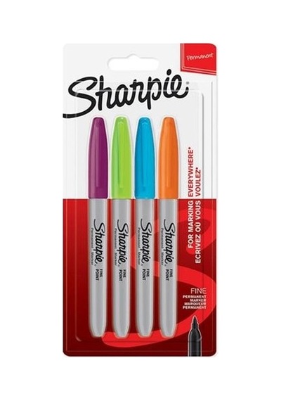 Sharpie Fine Permanent Markör 4'lü Canlı Renkler Seti İle Yaratıcı Çizimler İçin