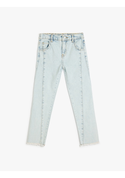 Koton Yüksek Bel Pamuklu Denim Pantolon - Boyfriend Jean Lıght Indıgo 5skg40014ad Açık Mavi Koton Yüksek Bel Pamuklu Denim Pantolon - Boyfriend Jean Lıght Indıgo 5skg40014ad Açık Mavi