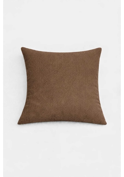 Kadife Dokulu Kahverengi Kırlent Yastık Kılıfı 2 Adet 45 X 45 Cm Açık Kahverengi