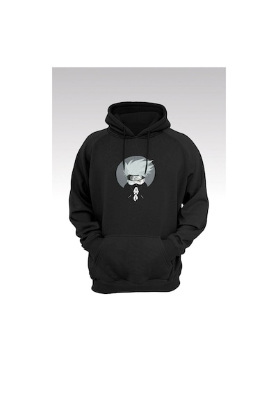Blackjack Giyim Blackjackgiyim Siyah Kapşonlu Gögüs Baskılı Naruto Sweatshirt siyah