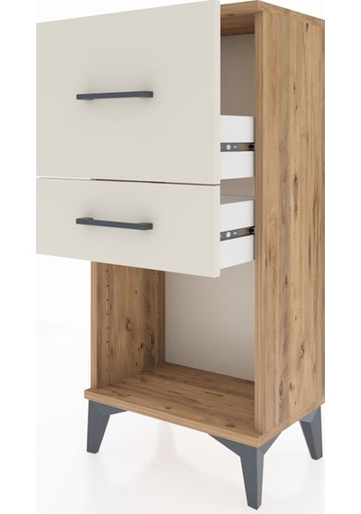 Arges Komodin 2 Çekmeceli 44x30x96 Çam-aytaşı Çam
