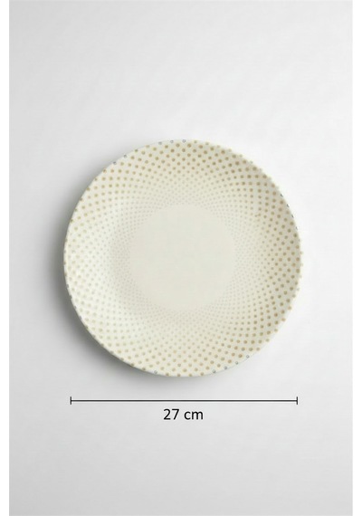 6'lı Valencia Servis Tabak 27cm Dijital Punto Rinart Krem