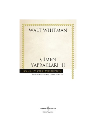 Çimen Yaprakları 2 - Hasan Ali Yücel Klasikleri Ciltli