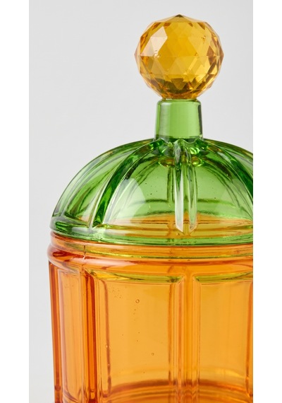 Lumi Kapaklı Kristal Obje-amber Green