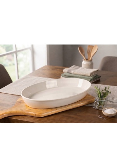 Lumina Oval Porselen Sunum Kabı / Servis Tabağı 28 17 Cm Beyaz