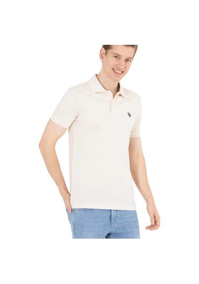 U.S. Polo Assn. Erkek Polo Yaka T-shirt Krem
