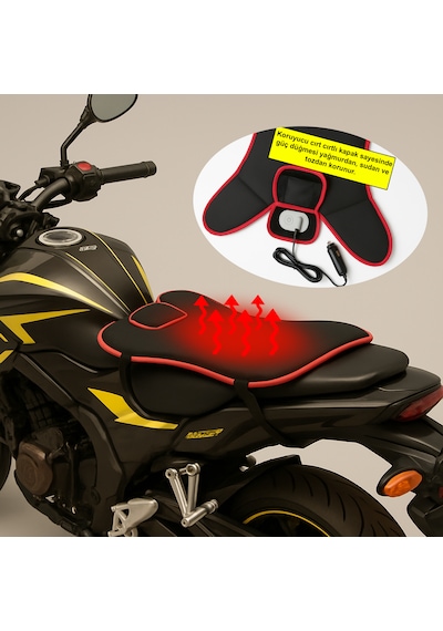Yoldaş Jel Isıtmalı Motosiklet Koltuk Minderi 1 Yıl Garanti 15 Saniye Hızlı Isınma