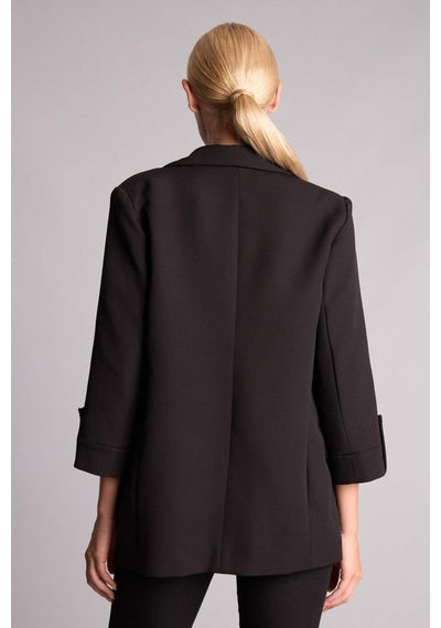 Defacto Oversıze Basic Siyah Blazer Ceket C3215ax26aubk81 Siyah-bk81