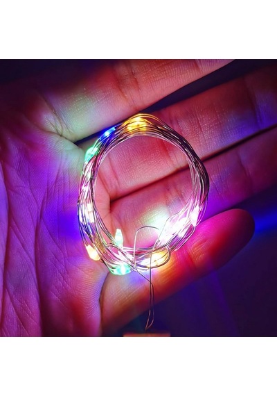 53 Adet Yüksek Kalite 3 Metre Pilli Renkli Led Işık Hızlı Yavaş Sabit Pil Dahil Renkli Peri Led Işık