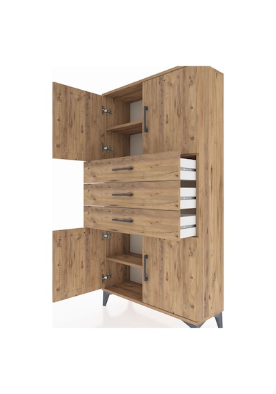 Arges Dolap 3 Raflı 3 Çekmeceli 4 Kapaklı 88x30x163 Çam-çam Atlas Çam Arges Dolap 3 Raflı 3 Çekmeceli 4 Kapaklı 88x30x163 Çam-çam Atlas Çam