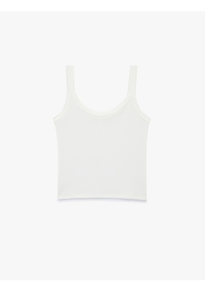Koton Modal Kumaş Slim Fit U Yaka Askılı Top Beyaz 6sak10035pk