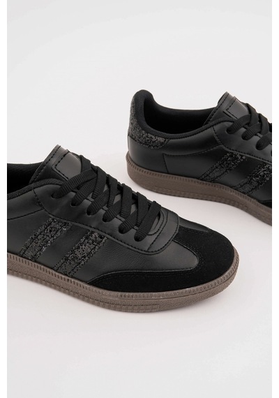 Muggo Sparkly Kadın Sim Detaylı Günlük Sneaker Spor Ayakkabı Siyah