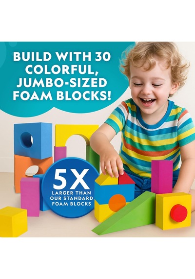National Geographic Kids Jumbo Köpük Yapı Taşları, 30 Parçalı Set