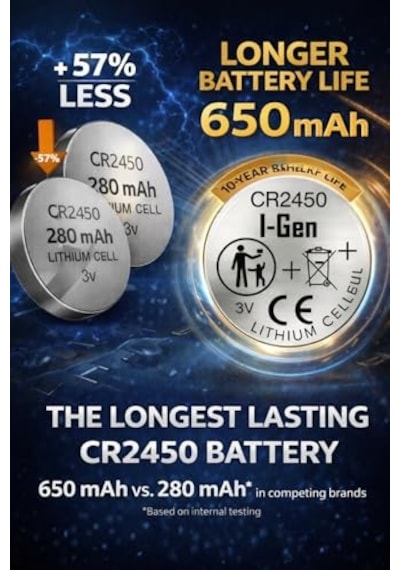I-gen Batteries Cr2450 Lityum Düğme Pil 3v 2450 10&apos Lu Paket