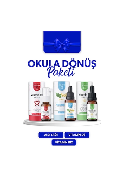 Erbatab Okula Dönüş Paketi Vitamin D3 Vitamin B12 Alg Yağı Omega-3 Erbatab Okula Dönüş Paketi Vitamin D3 Vitamin B12 Alg Yağı Omega-3
