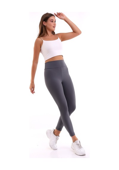 Self Clothing Kadın Koyu Gri Yüksek Bel Fitilli Dayanıklı Örme Kumaş Toparlayıc (549517526)