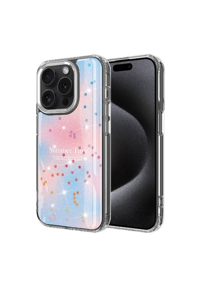 Apple Uyumlu iPhone 15 Pro Max Simli Desenli Parlak Zore Task Kapak