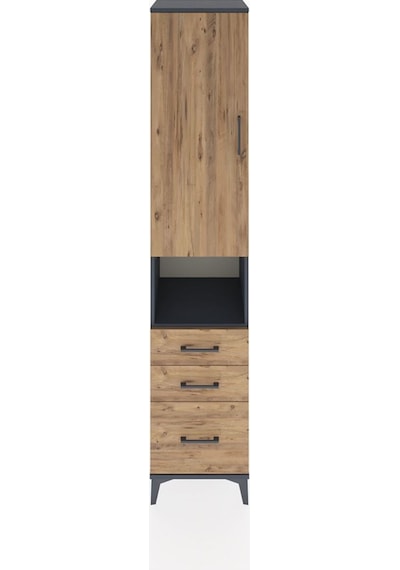 Hyperion Dolap 3 Raflı 3 Çekmeceli Tek Askılı 44x44x221 Antra... Antrasit