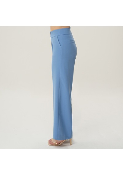 Deryam Tekstil Geniş Paça Kadın Pantolon Mavi