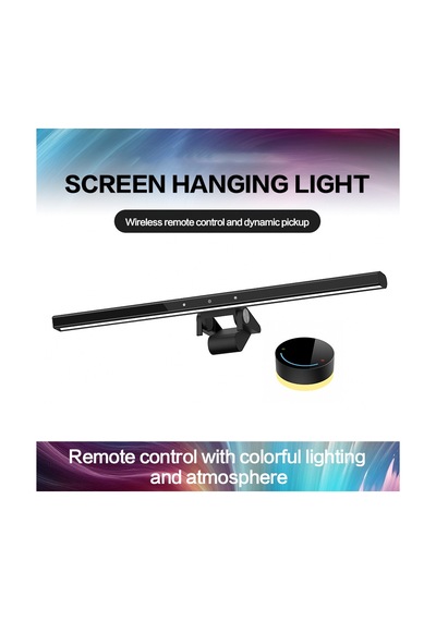 Bilgisayar Monitörü Ekran Işık Çubuğu Led Rgb Siyah Göz Bakımı Kablosuz Uzaktan Kumanda 22-30 İnç