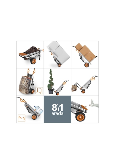 Worx Wg050 100lt./136kg. Profesyonel Çok Amaçlı El Arabası, Taşıma Arabası Fr Wg050
