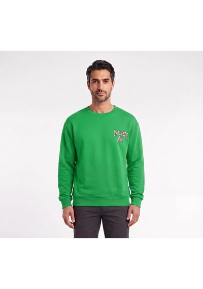Blow Up Yankees Baskı Yeşil Erkek Sweatshirt 11911 Siyah