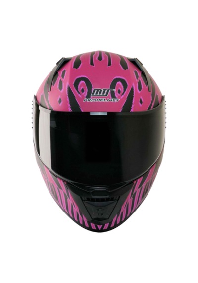 M-801 Leopar Pink Full Face Motor Kaskı Pembe - Mat Siyah