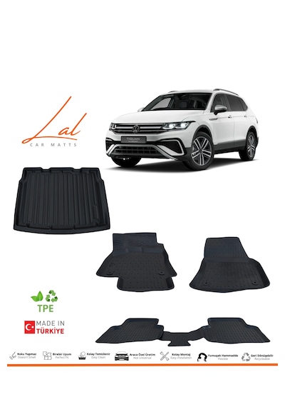 Volkswagen Tiguan 3d Havuzlu Paspas Alt Kademe Bagaj Havuzu Seti 2016-2023 Uyumlu