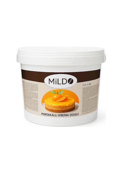 Mildo Portakallı Krema Dolgu 6 Kg - Pasta Ve Tatlılar İçin Dolgu Kreması