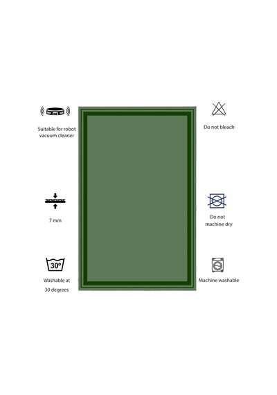 Dijital Kaymaz Yıkanabilir Mutfak Banyo Salon Paspas Halısı Trend Modern Al4007 Haki