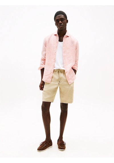 Tommy Hilfiger Harlem Po Lınen Short Erkek Yeşil Şort - Mw0mw37804