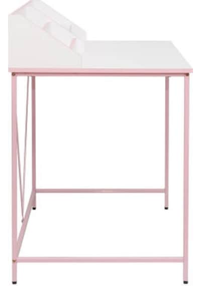 Retro Metal Ayaklı Bölmeli Çalışma Masası-pembe/beyaz 90x75x50 Cm Beyaz