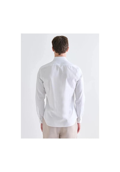 LC Waikiki Lcwaıkıkı Formal Slim Fit Uzun Kollu Gabardin Erkek Gömlek-9 Beyaz
