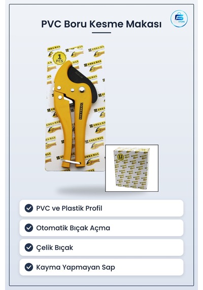 Pvc Boru Kesme Makası Otomatik Bıçak Açma Plastik Profil Hortum K